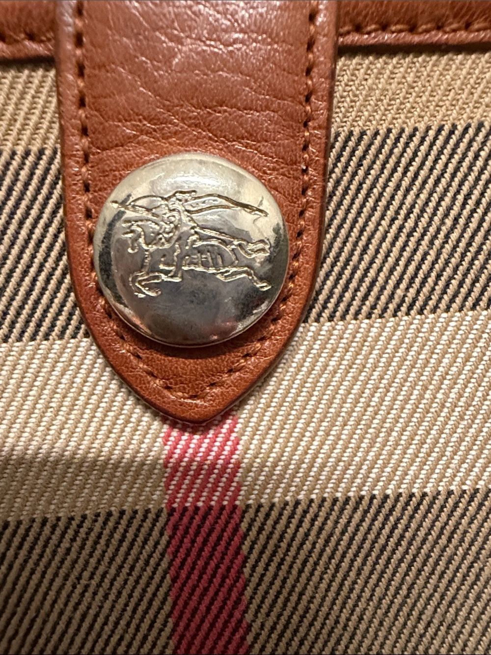 Burberry Tan Canvas and Brown Leather Buckle Wallet - Picture 7 of 8